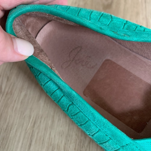 JOIE Women Huxley Tropical Green Croc Print Leather Slip On Loafers Shoes - Picture 4 of 9